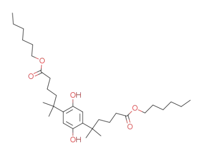 hexyl 5-[2,5-dihydroxy-4-(4-hexyloxycarbonyl-1,1-dimethylbutyl)phenyl]-5-methyl-hexanoate